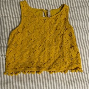 Pretty mustard color crop top size medium